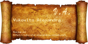 Vukovits Alexandra névjegykártya